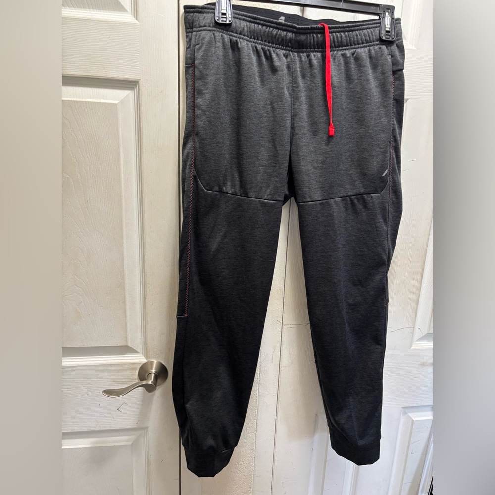 Men's Gray Jogger Pants with Red Accents